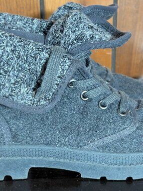 Rocket Dog Pilot Ankle Bootie Charcoal Lace Up Fabric Women's 8.5 Solid - GUC